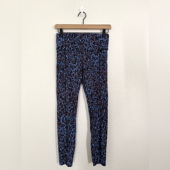Lululemon Fast and Free High Rise Tight 25" Ankle Leggings Leopard Camo Blue 6 - Picture 3 of 9